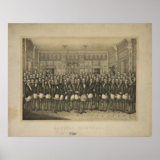 Pôster Masonic Memorial Freemason Freemasonry (Frente)