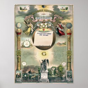 Poster Masonic Register 1876