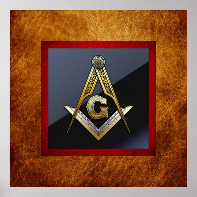 Pôster Masonic Square and Compasses (Frente)