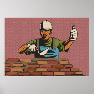 Poster Masonry Worker