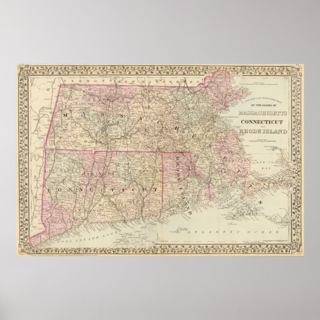 Pôster Mass, Conn, RI 2 (Frente)