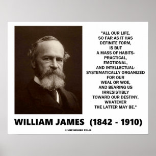 Poster Massa de William James de citações do destino do