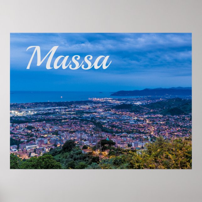 Poster Massa Itália Massa-Carrara Toskana Panorama (Frente)