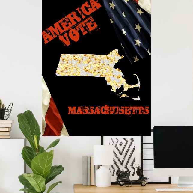 POSTER MASSACHUSETTS  (Escritório em casa)