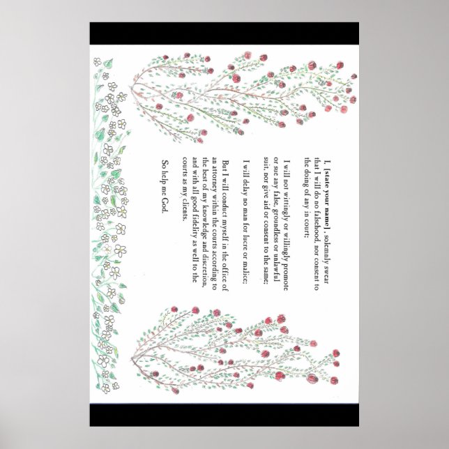 Poster Massachusetts Attorney's Oath (Frente)