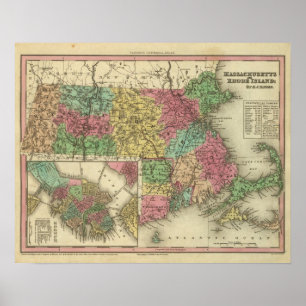 Poster Massachusetts e Rhode - ilha