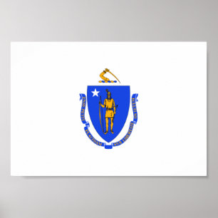 Poster Massachusetts Flag