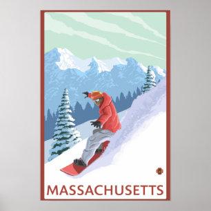 Pôster MassachusettsSnowboarder Scene