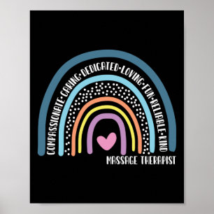Poster Massage Therapist Compassionate Cuidados Dedicados