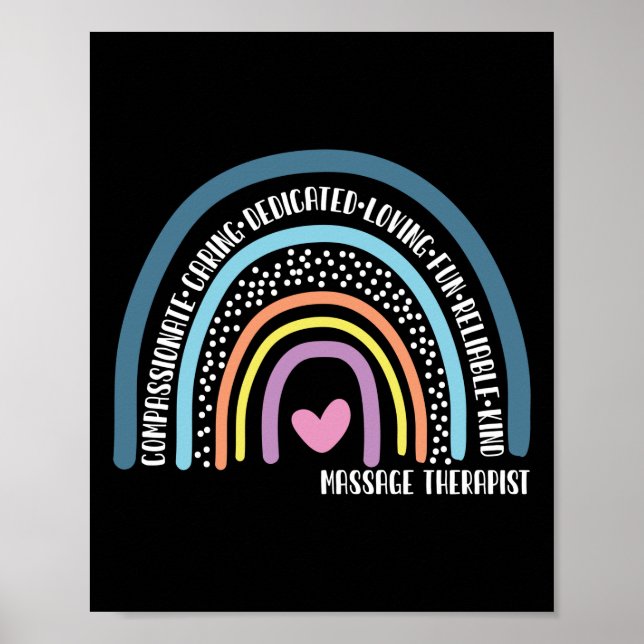 Poster Massage Therapist Compassionate Cuidados Dedicados (Frente)