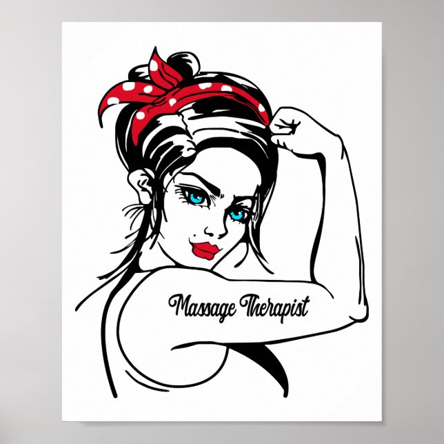 Poster Massagem Terapista Rosie The Riveter Pin Up (Frente)