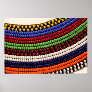 Poster Massai Tribal Bead Pattern