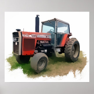 Poster Massey Ferguson Red Trator no Campo