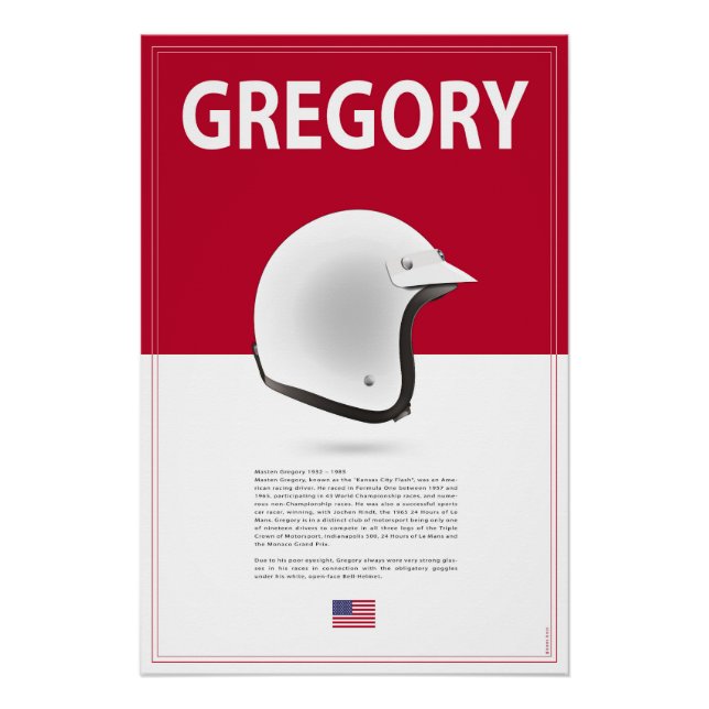 Pôster Masten Gregory Racing Helmet (Frente)