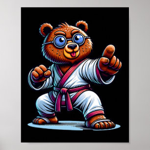 Poster Master Bear Karate Bear Artes Marciais Ursus Sense