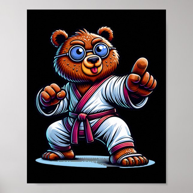 Poster Master Bear Karate Bear Artes Marciais Ursus Sense (Frente)