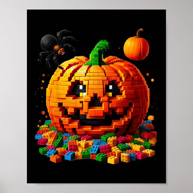 Poster Master Builder Pumpkin Bricks Bloqueia Criança do  (Frente)