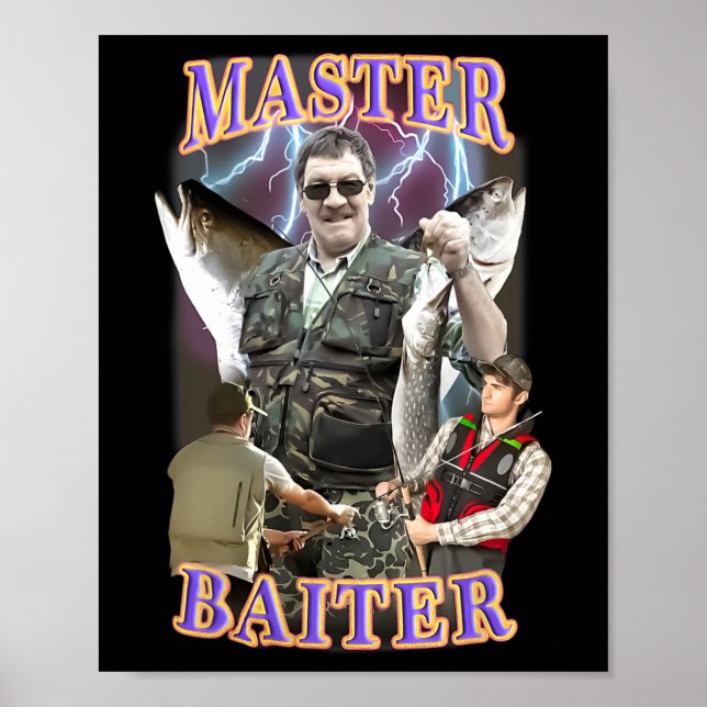 Poster Master Byiter Vintage B Pesca Engraçado Anglês (Frente)