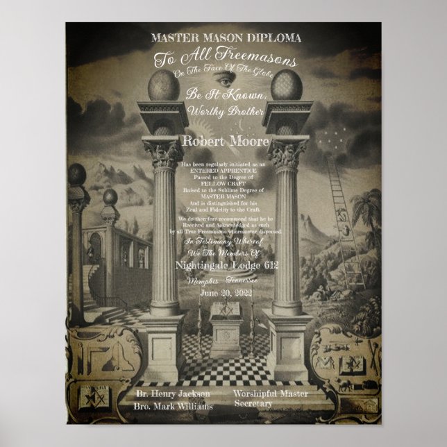 Poster Master Mason Diploma (Frente)