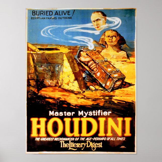 Pôster Master Mystifier Houdini Rare Vintage (Frente)
