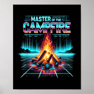 Poster Master Of The Campfire Dad Men Camping Enthusiast 