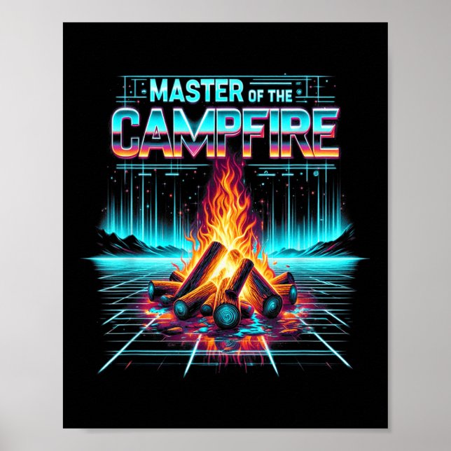 Poster Master Of The Campfire Dad Men Camping Enthusiast  (Frente)