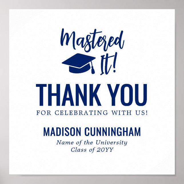 Poster Mastered It Graduation Thank You Sticker Template (Frente)