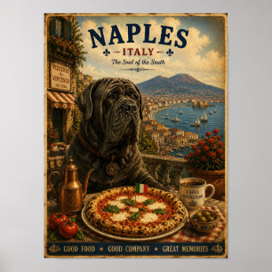 Poster Mastim Napolitano em Arte de Viagem Vintage de Náp