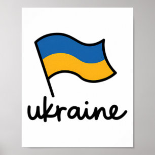 Poster Mastro de Bandeira de Assinatura da Ucrânia - Ucra