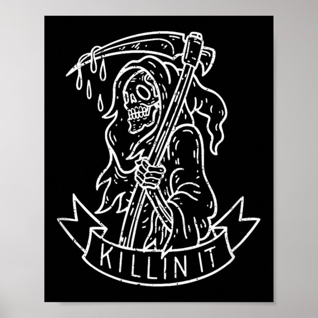 Poster Matá-Lo, Funny Grim Reaper Afetou A Tatuagem (Frente)