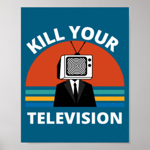 Poster Mata Seu Tele Notícia Falsa Mídia Lavagem Cerebral