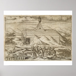 Pôster Matança do grupo e ursos do descascamento, fora d