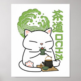 Poster Matcha Green Tea Cat