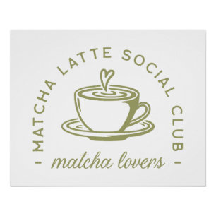 Pôster Matcha latte amantes do clube verde