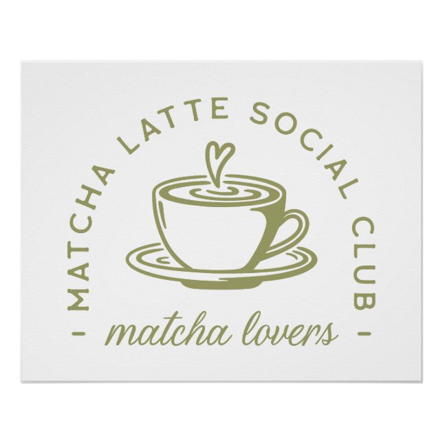 Pôster Matcha latte amantes do clube verde (Frente)
