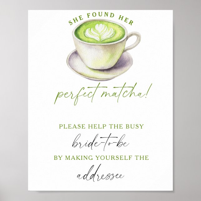 Poster Matcha Wedding Help the busy bride Address (Frente)