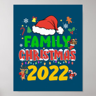 Poster Matching Family Christmas 2022 Team Santa Elf Squa