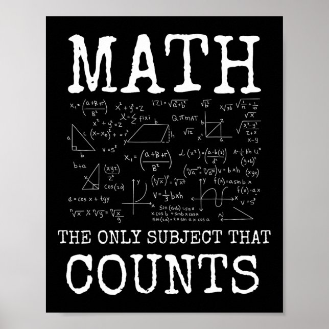 Poster Matemática a Única Disciplina Que Conta Professor  (Frente)