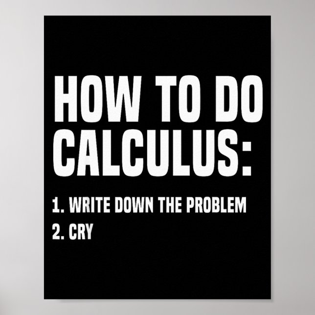 Poster Matemática Divertida Como Fazer Cálculo Álgebra Di (Frente)