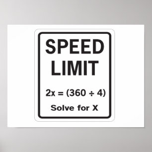 Pôster Matemática do limite de velocidade