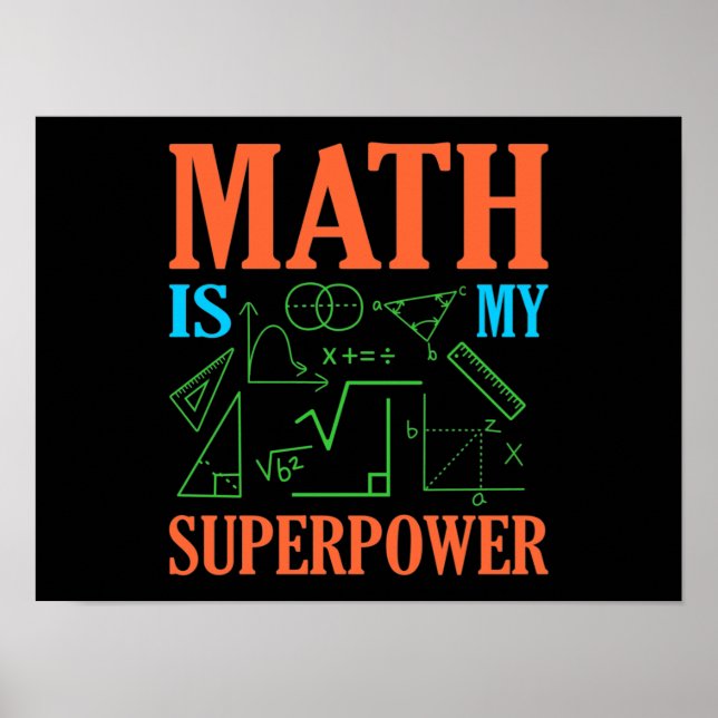 Poster Matemática é um professor de superpotência matemát (Frente)