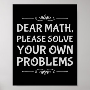 Poster Matemática Engraçada Adolescente Querida Matemátic