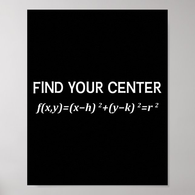 Poster Matemática Engraçada Encontre Sua Equação Círculo  (Frente)