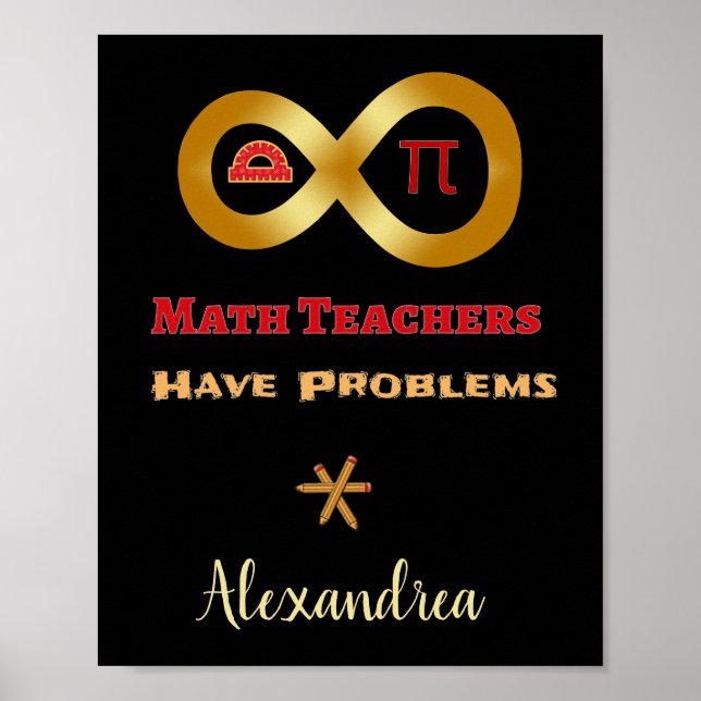 Poster Matemática Engraçada Tem Professores Com Problemas (Frente)