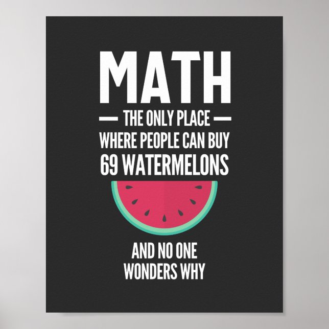 Poster Matemática. Engraçado Math Sarcasm Cote Gift (Frente)