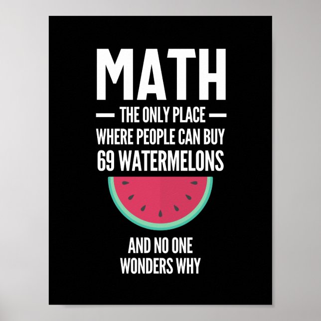 Poster Matemática. Engraçado Math Sarcasm Cote Gift (Frente)