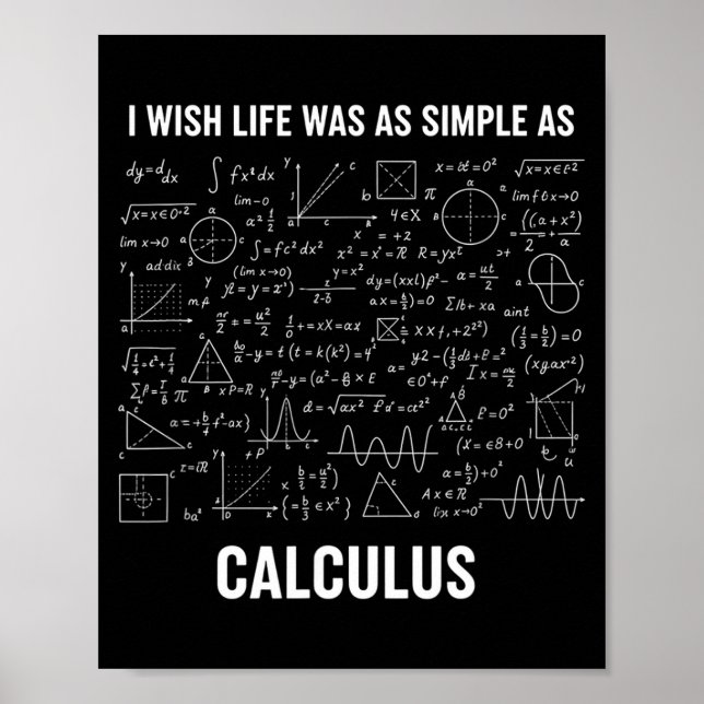 Poster Matemática - Eu Desejo Que a Vida Fosse Tão Simple (Frente)