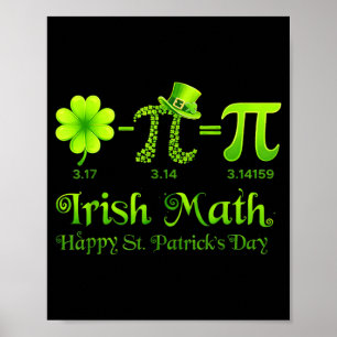 Poster Matemática Irlandesa Trevo Dia de São Patrício Fel