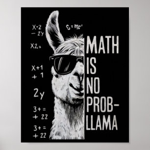 Poster Matemática Não É Prob-llama Llama Divertido Homem