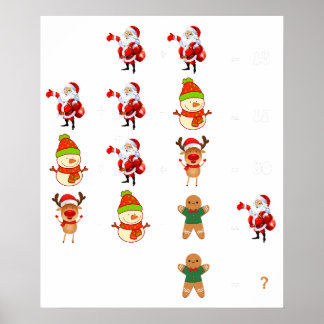Poster matemática natalina engraçada